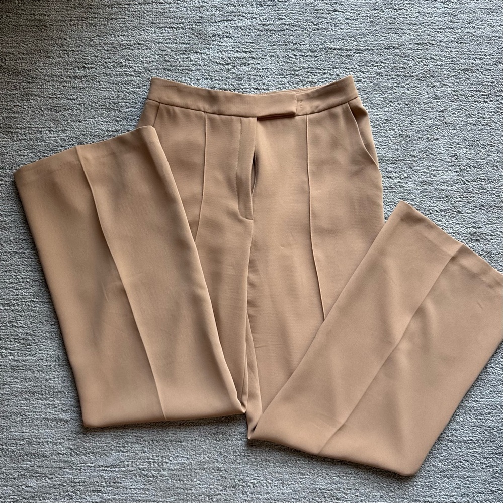 Tan / Beige Women's Wide Leg Pants - Topshop - 6